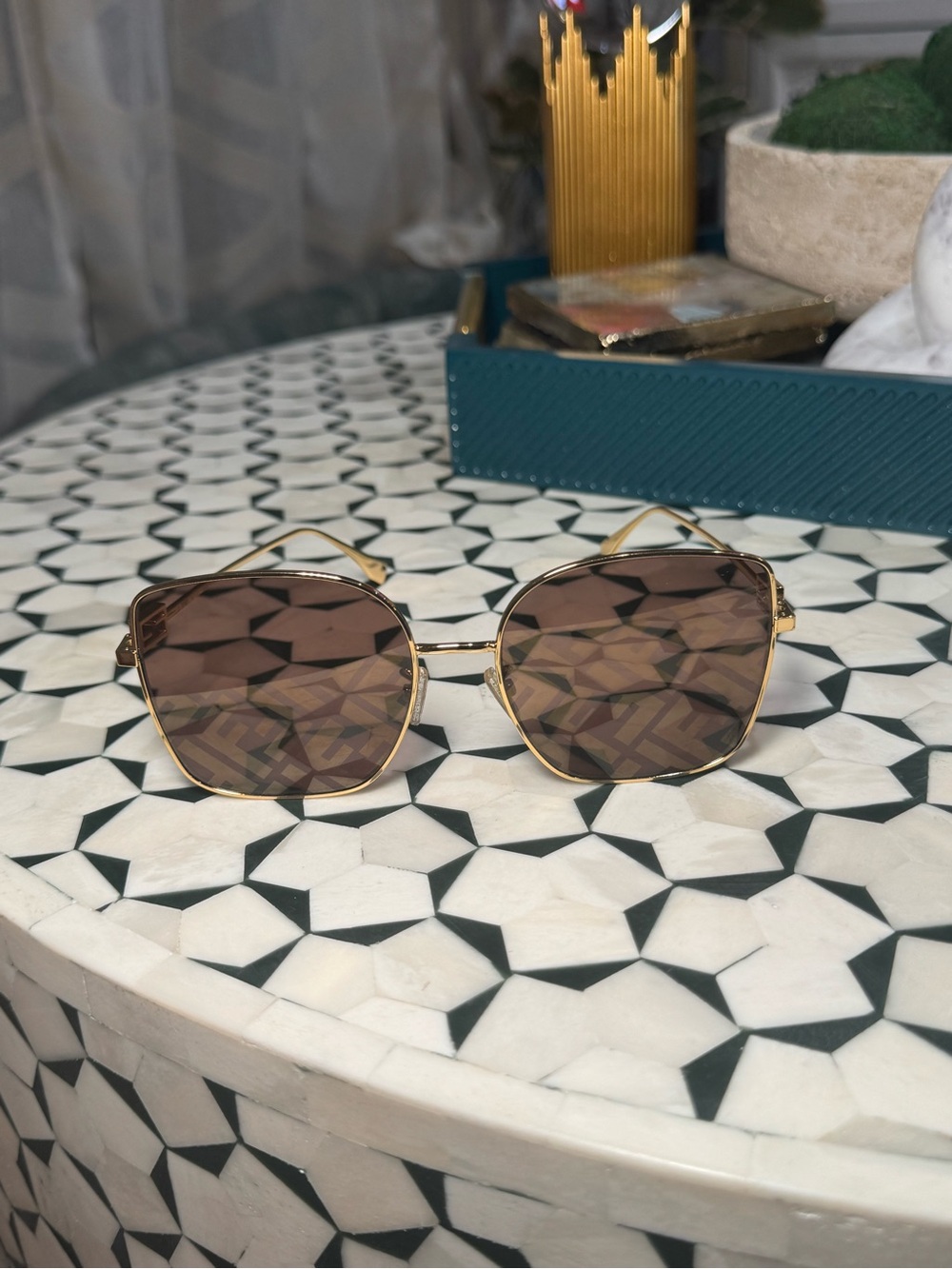 Fendi 🤎 Baguette Authenticated Sunglasses with Brown Monogram Print BRAND NEW! - Picture 6 of 17